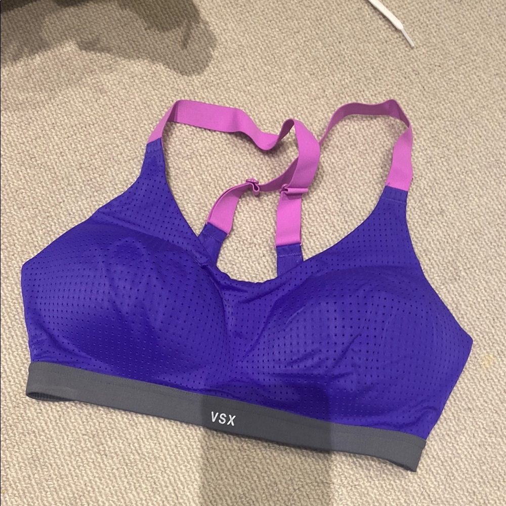 VSX Purple and Gray High-Impact Sports Bra